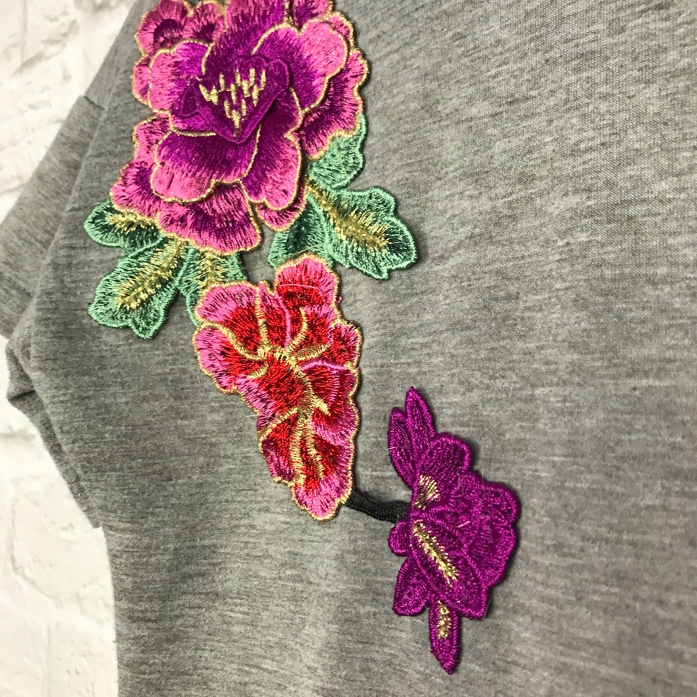 Potters Pot Bright Floral Appliqué Tshirt Dress S - Picture 3 of 6